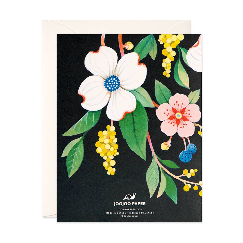 JooJoo Paper - Navy Floral Thank You Greeting Card