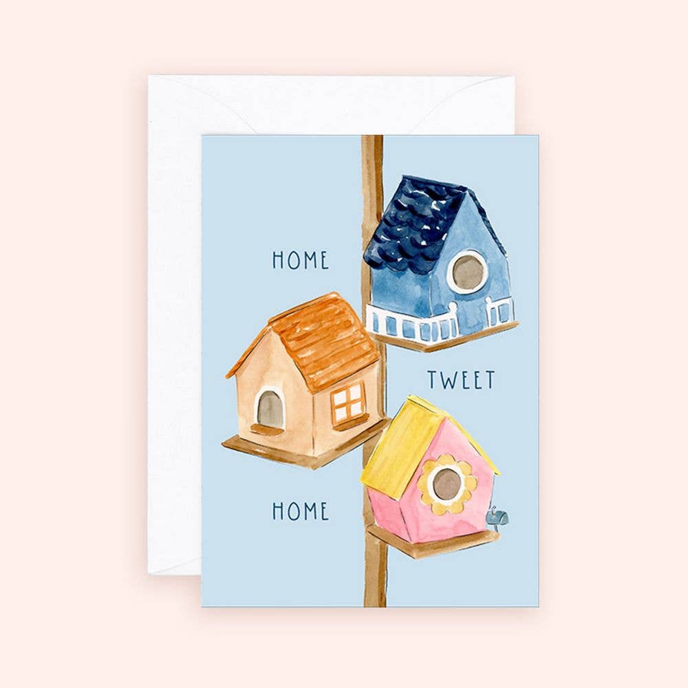Almeida Illustrations - Mini Card - Home Tweet Home Enclosure Card | New Home - Agricola Street Books