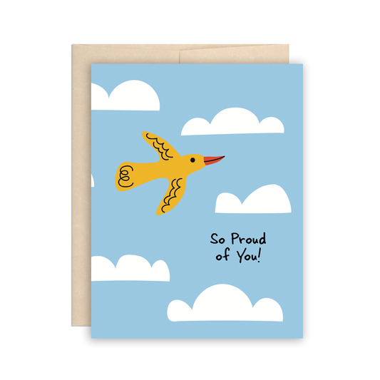 The Beautiful Project - So Proud of You Flying Bird Congratulations Card, Graduation
