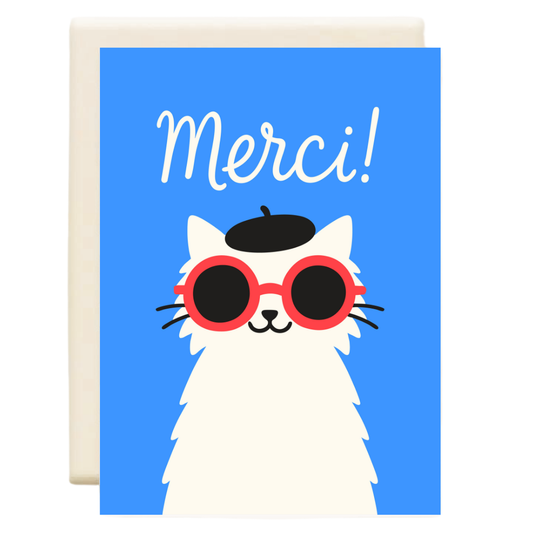 Inkwell Cards - Merci Cat Sunglasses V2 | Thank You Card