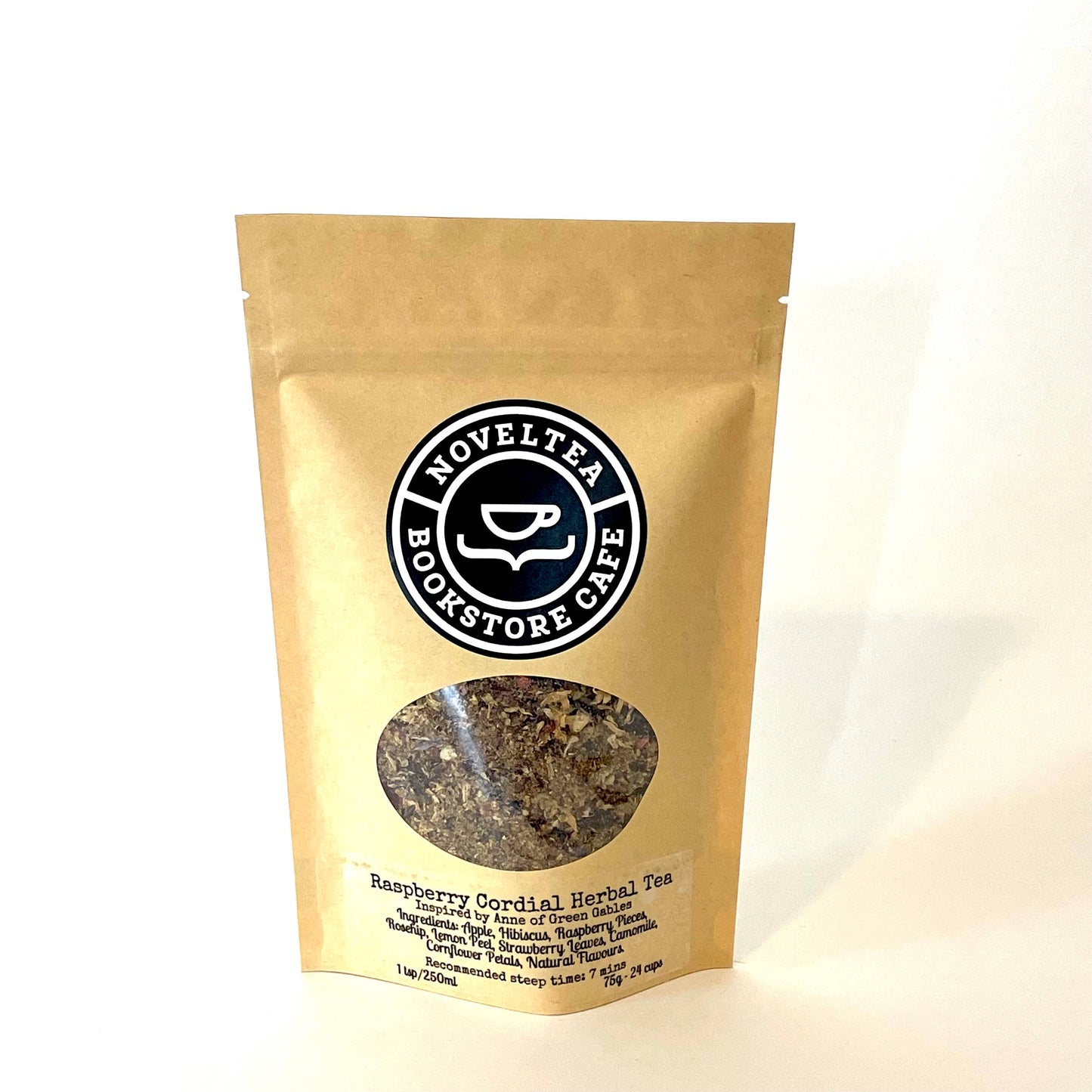 NovelTea Bookstore & Gifts - Anne of Green Gables Inspired - Raspberry Cordial HERBAL TEA - Agricola Street Books