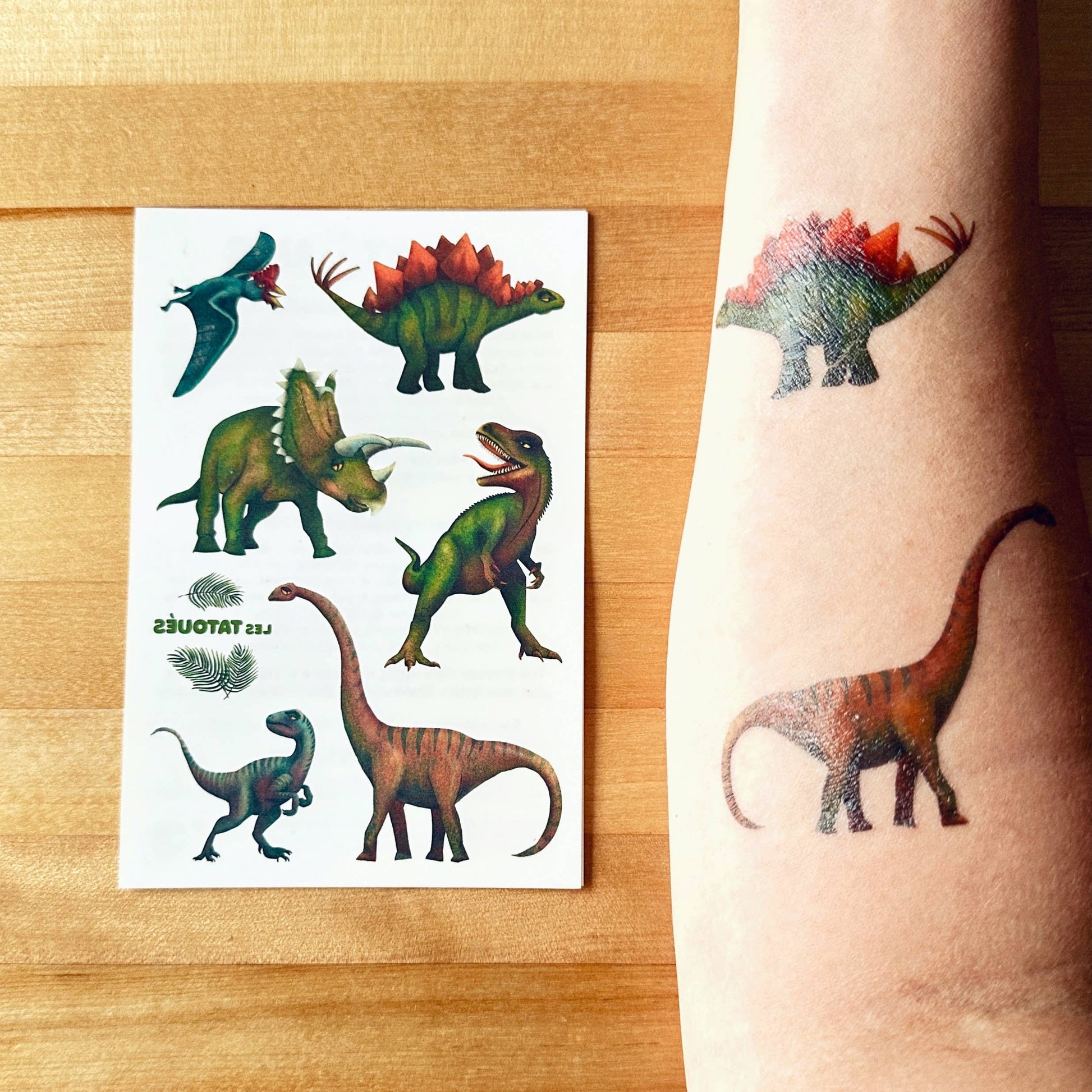 Les Tatoués - Dinosaur Themed Temporary Tattoos - Agricola Street Books