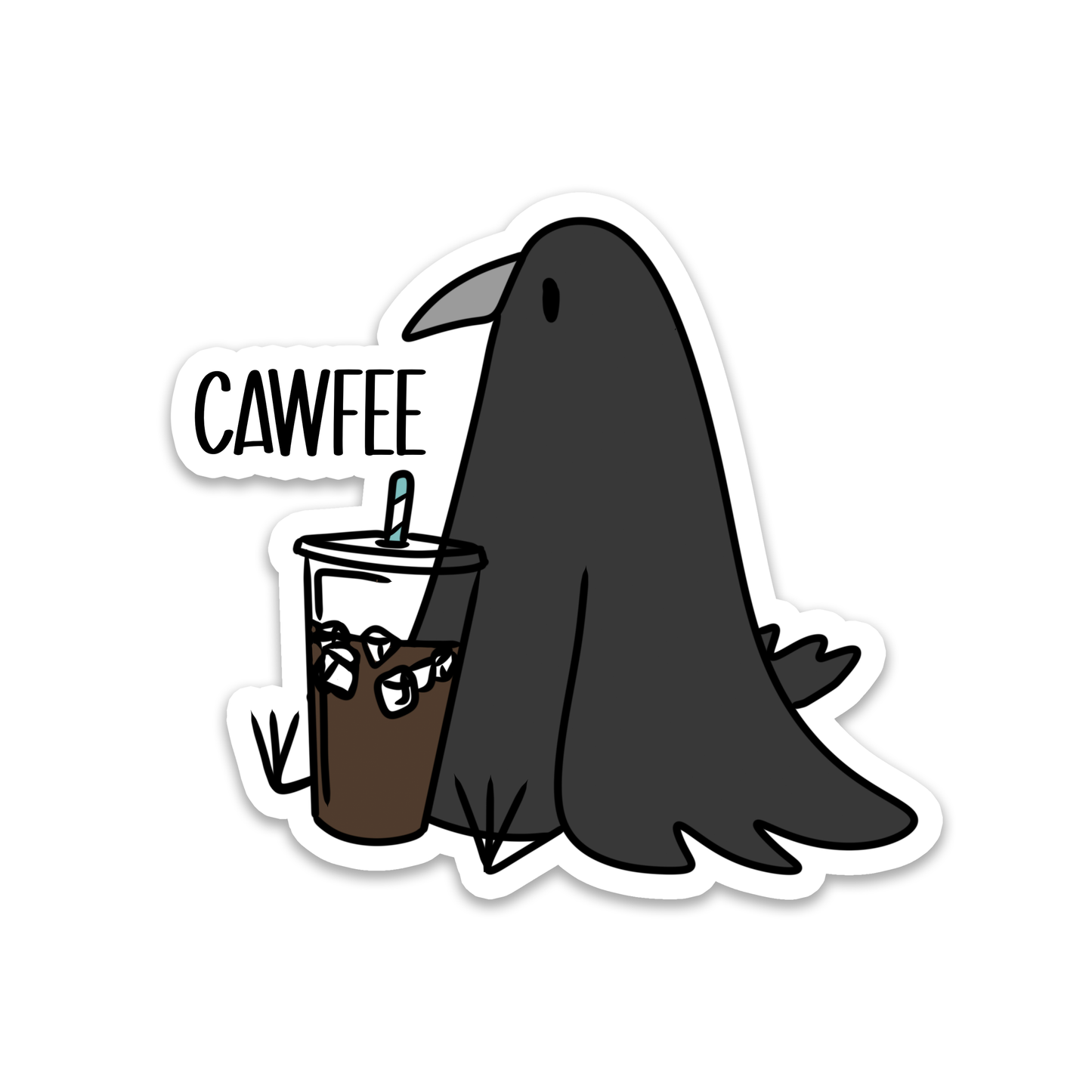 Rebel and Siren Stickers - Cawfee Crow | Animals | Bird | Waterproof Sticker | 2.5"