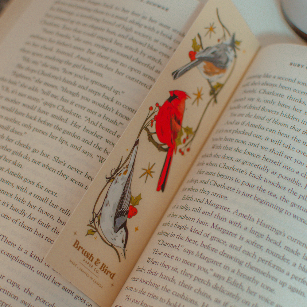 Brush + Bird Paper Co. - Winter Birds Bookmark | Illustrated Canadian Bird Design