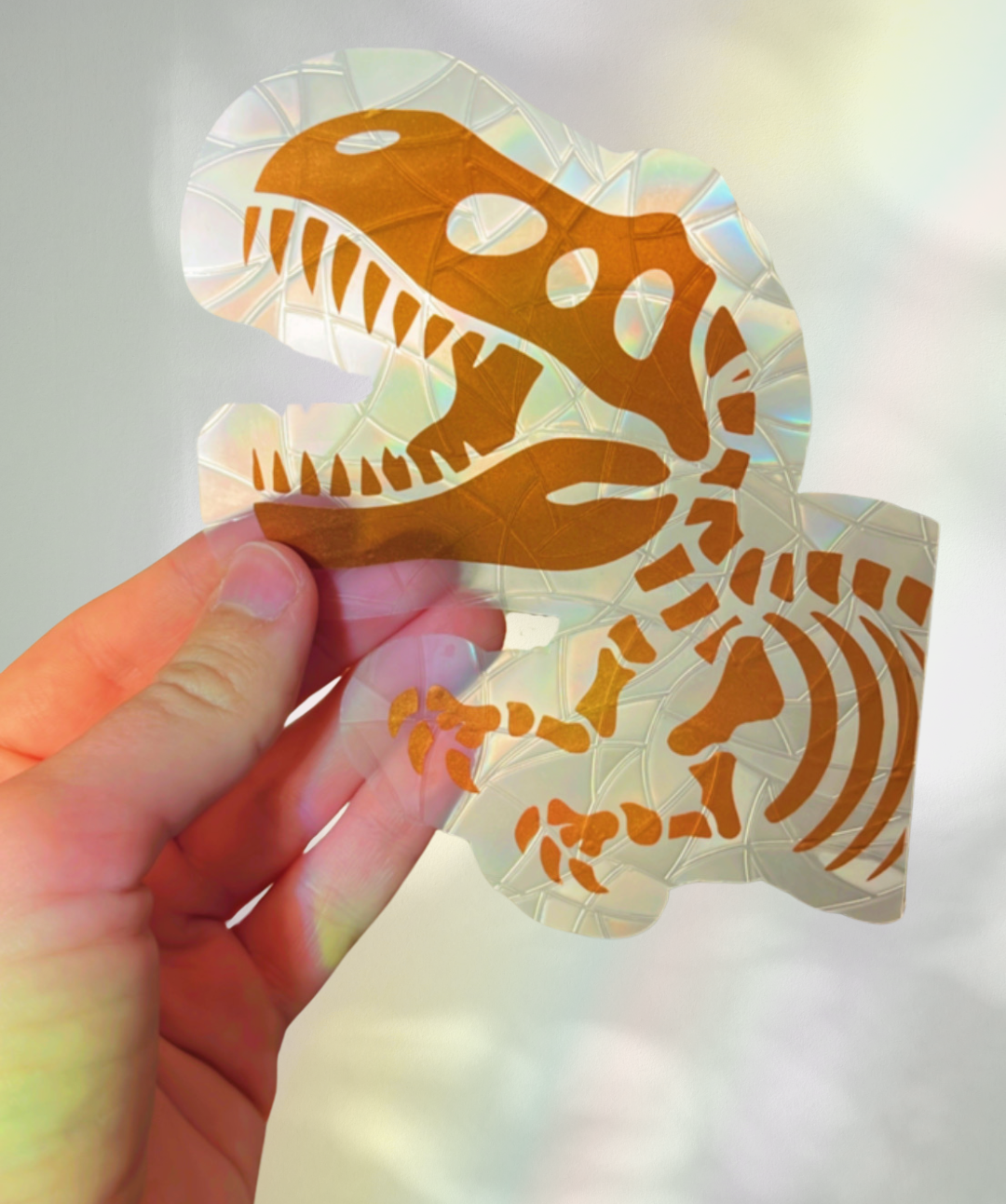 Prismatic Kitty - Dinosaur Suncatcher Sticker - Agricola Street Books