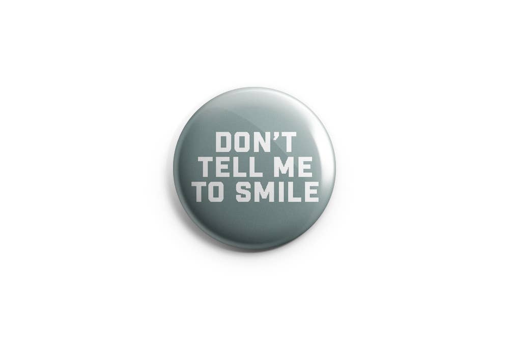 Prickly Cactus Collage - Don't Tell Me To Smile Pinback Button/ Badge