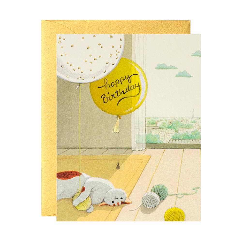 JooJoo Paper - Cat and Yarns Birthday Greeting Card - Agricola Street Books