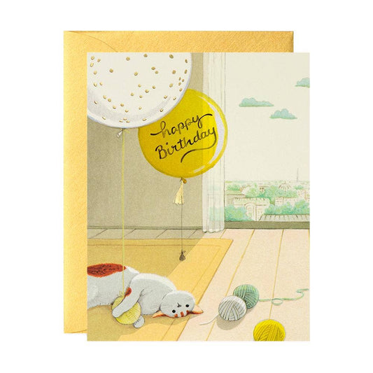 JooJoo Paper - Cat and Yarns Birthday Greeting Card - Agricola Street Books