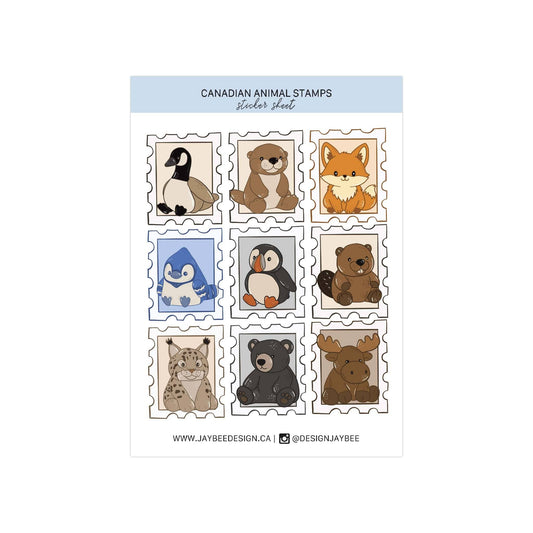 Jaybee Design - Canadian Animals Sticker Sheet