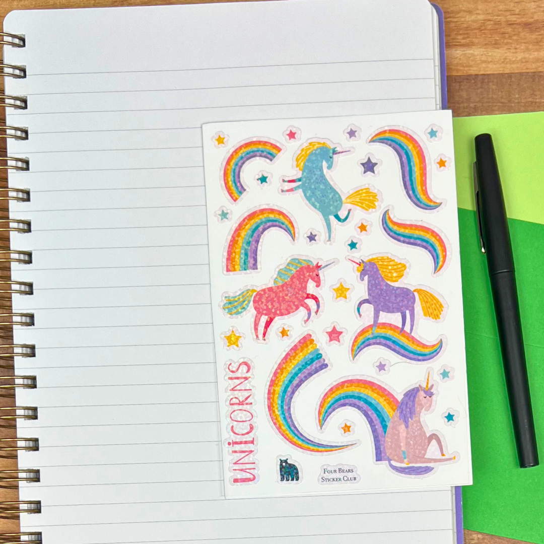 Four Bears Sticker Club - Rainbow Unicorns