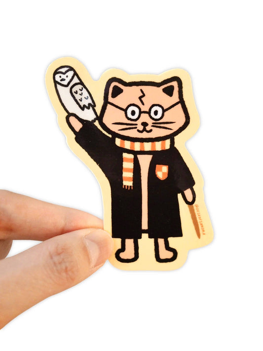 Desk of Sandra - Cat Wizard Vinyl Sticker