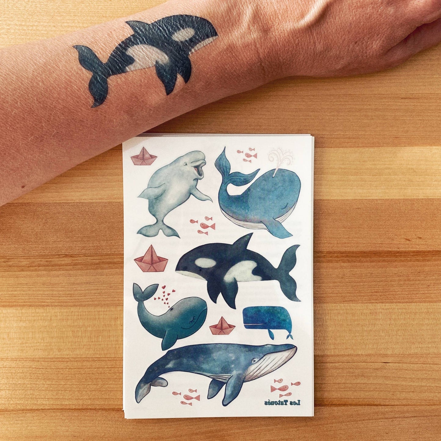 Les Tatoués - Whales - Temporary tattoos - Agricola Street Books