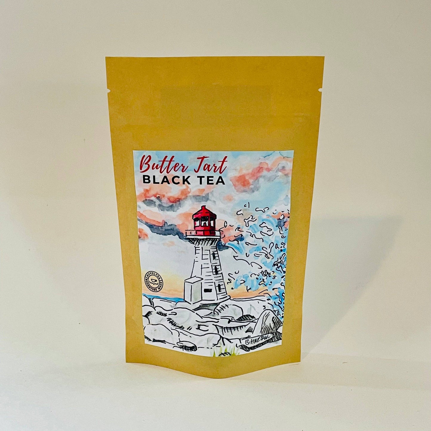 NovelTea Bookstore & Gifts - Artist Label | Peggy's Cove Lighthouse - Butter Tart BLACK TEA - Agricola Street Books