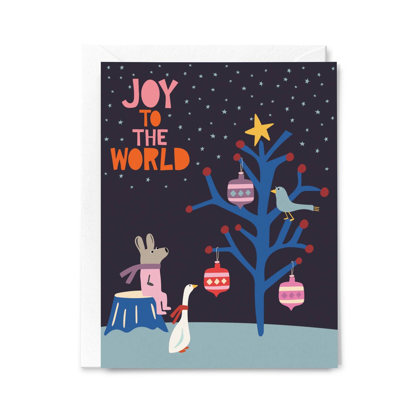 Happy Just Happy - Bunny and Goose Quirky Christmas Card(BLANK) - Agricola Street Books