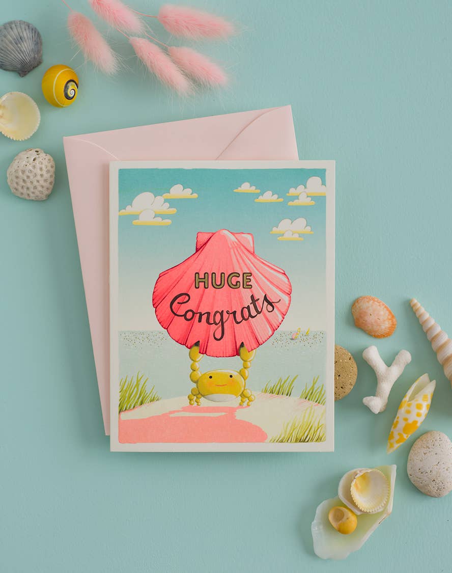 JooJoo Paper - Crab Congrats Greeting Card - Agricola Street Books