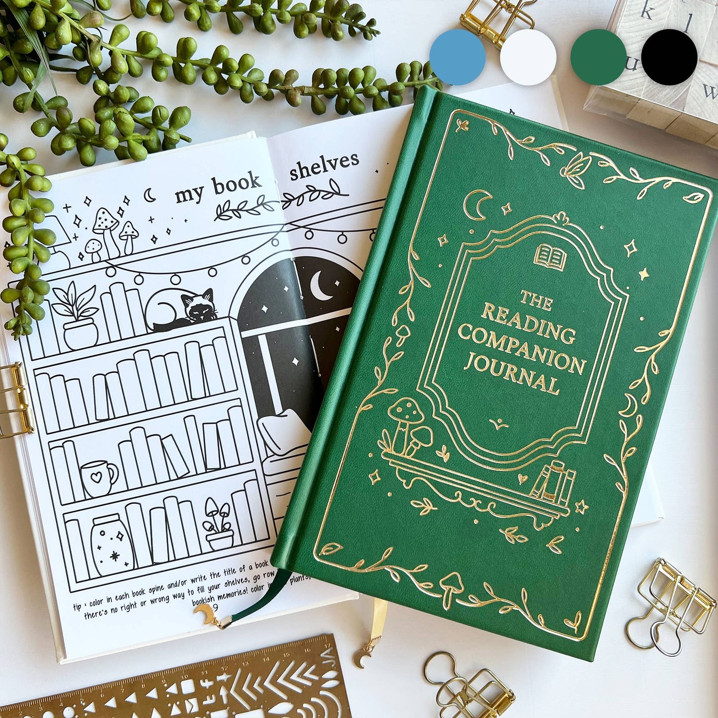 Piper MacLeod Designs - Reading Companion Journal | Vegan Leather & Gold Foil: No thanks! / Moon Veil Ivory
