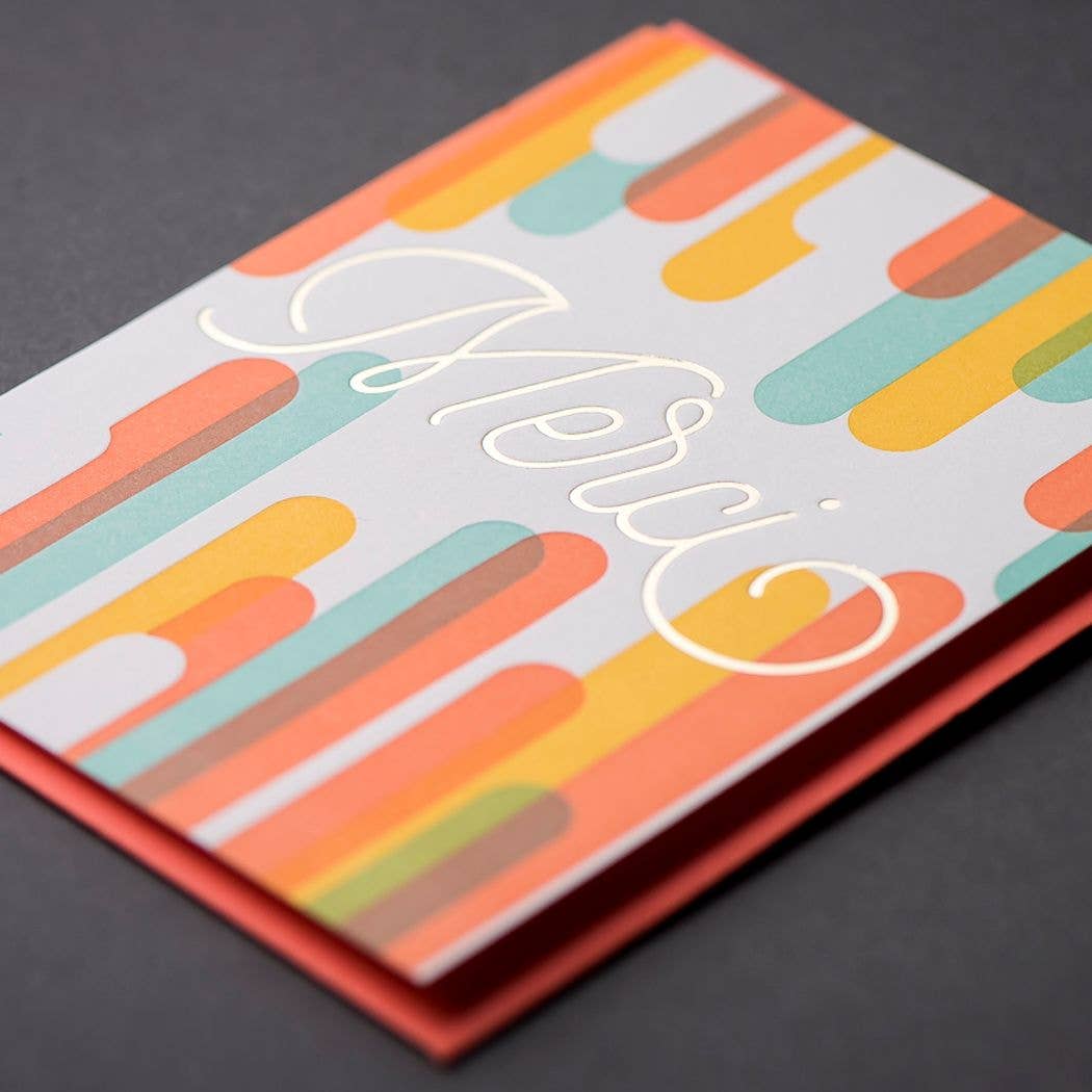 Porchlight Press Letterpress - Merci Modern Card - Agricola Street Books