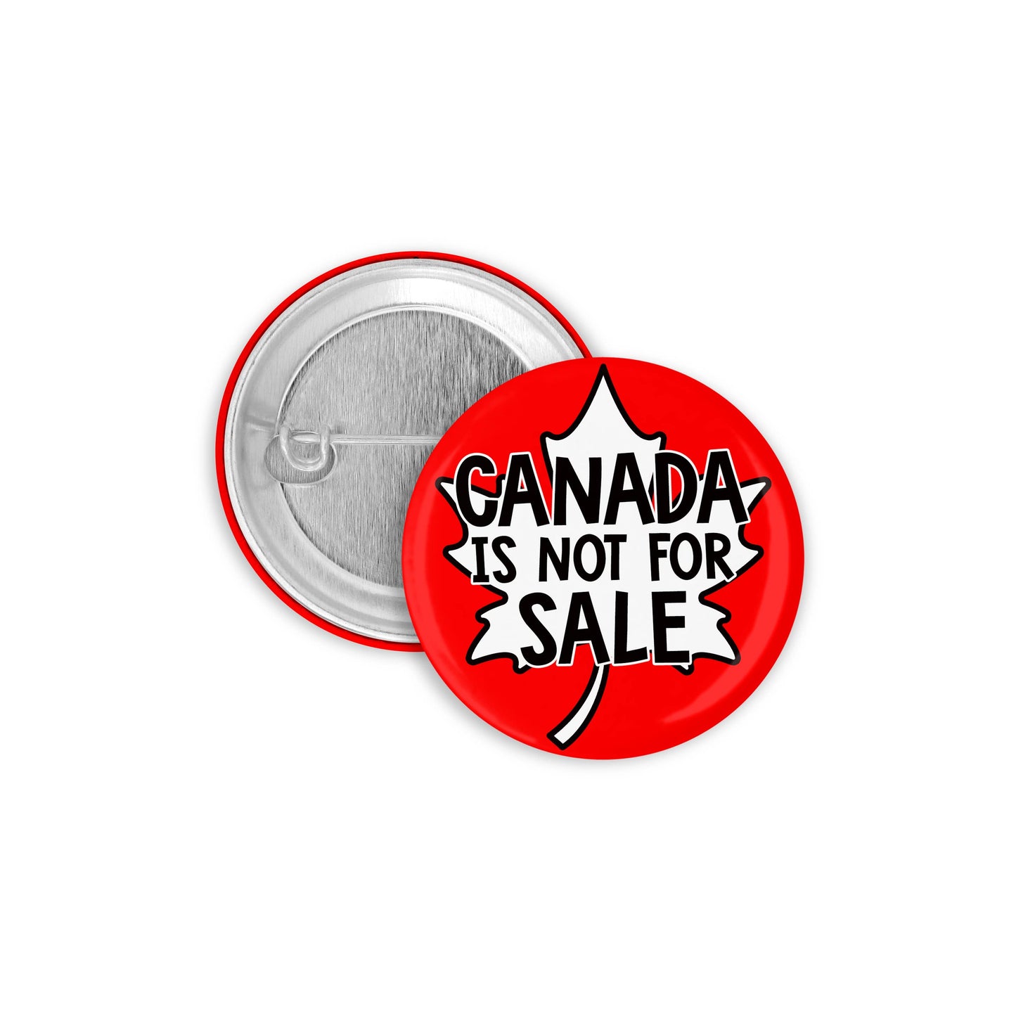 Prickly Cactus Collage - Canada is Not for Sale (2) Pinback 1.25" Button / Badge - Agricola Street Books