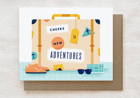 Quirky Paper Co. - Cheers to New Adventures - Retirement, New Job Card - Agricola Street Books