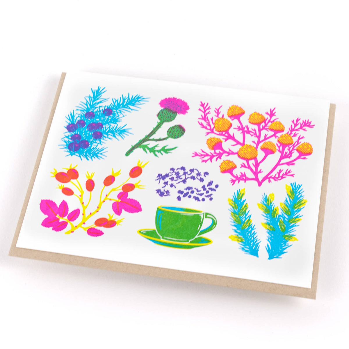 Porchlight Press Letterpress - Vibrant Life Series - Herbal Tea Card