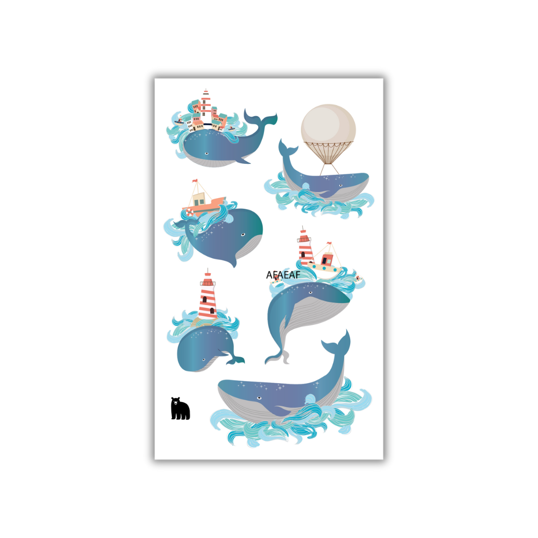 Four Bears Sticker Club - Seaside Whales - Agricola Street Books