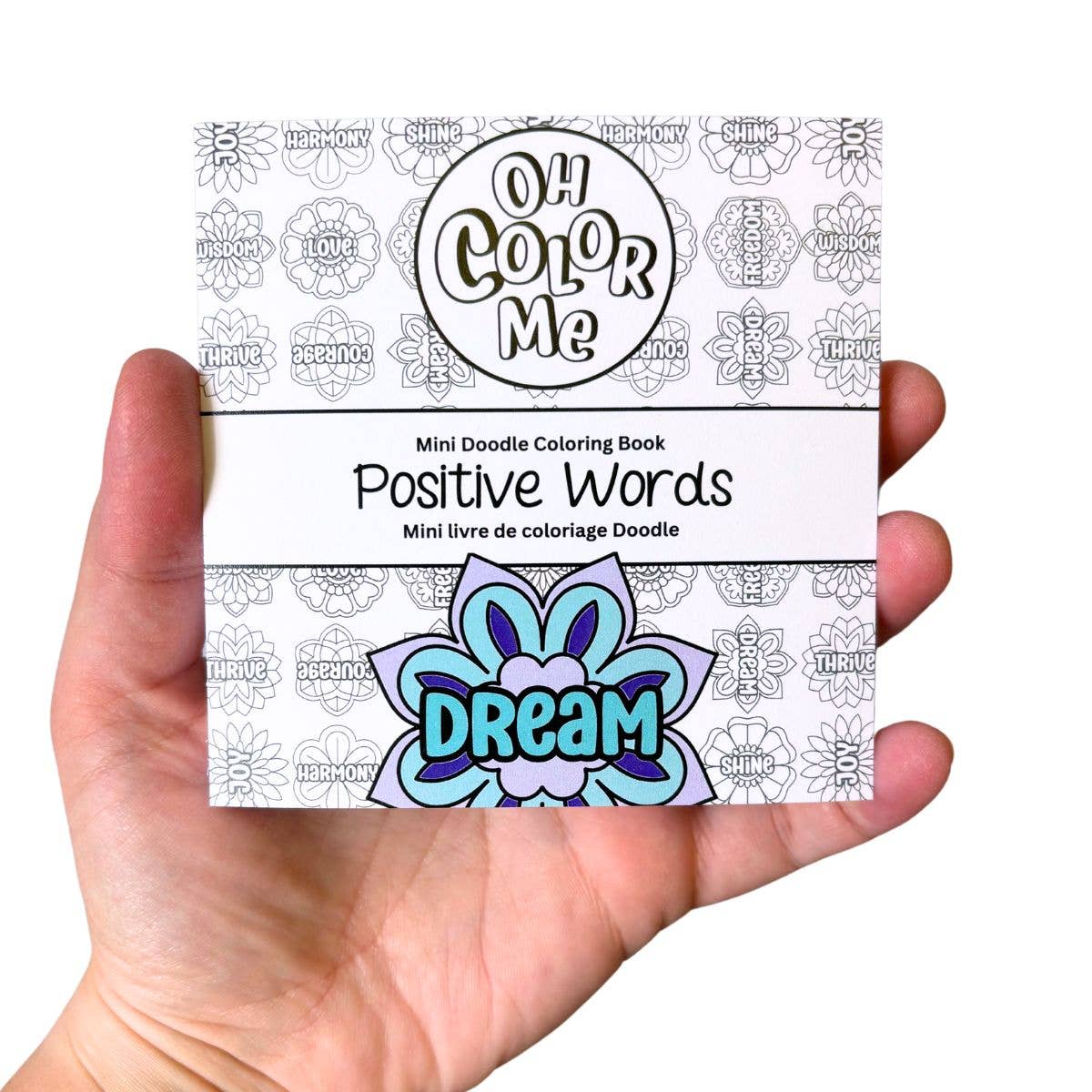Oh Color Me - Mini Coloring Book Positive Words, 4"x4" - Agricola Street Books