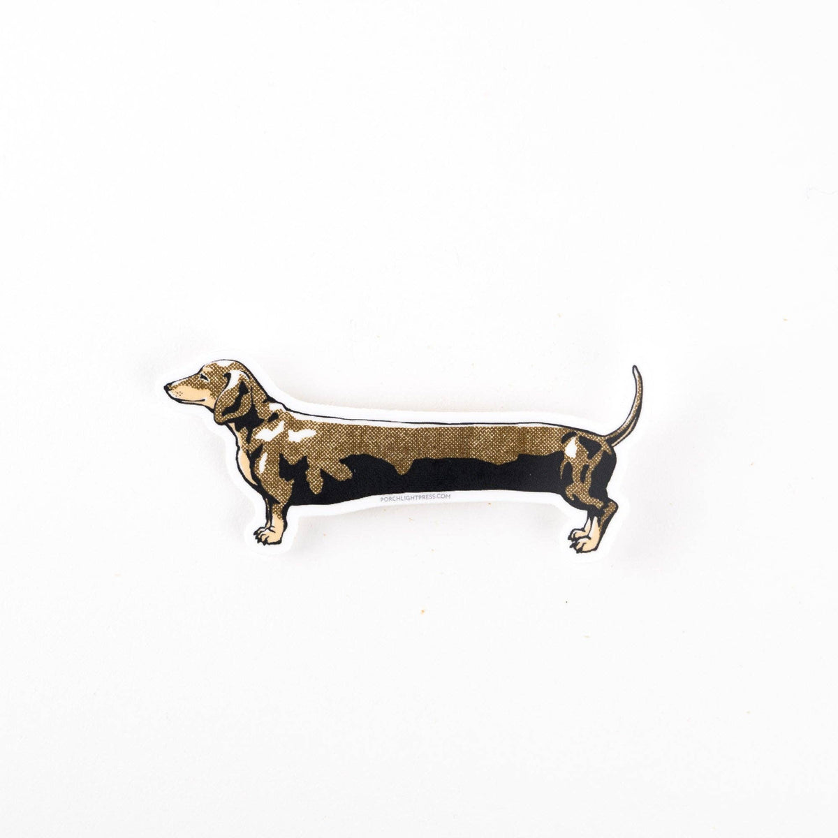 Porchlight Press Letterpress - Sticker: Long Wiener Dog - Large