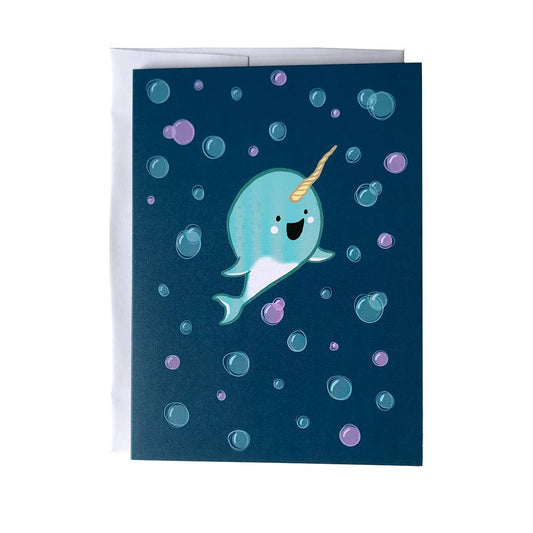 Carabara Designs - Baby Narwhal Card - Agricola Street Books