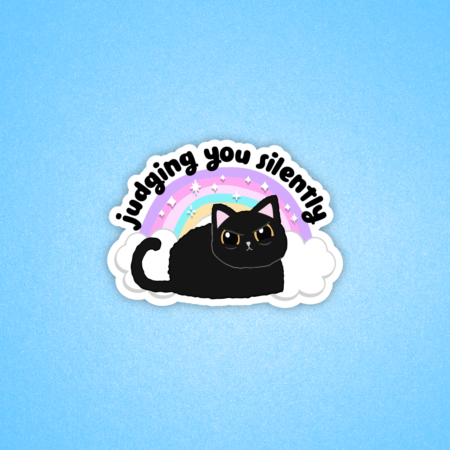 Radical Buttons - Judging you silently, Funny cat sticker, Laptop sticker 