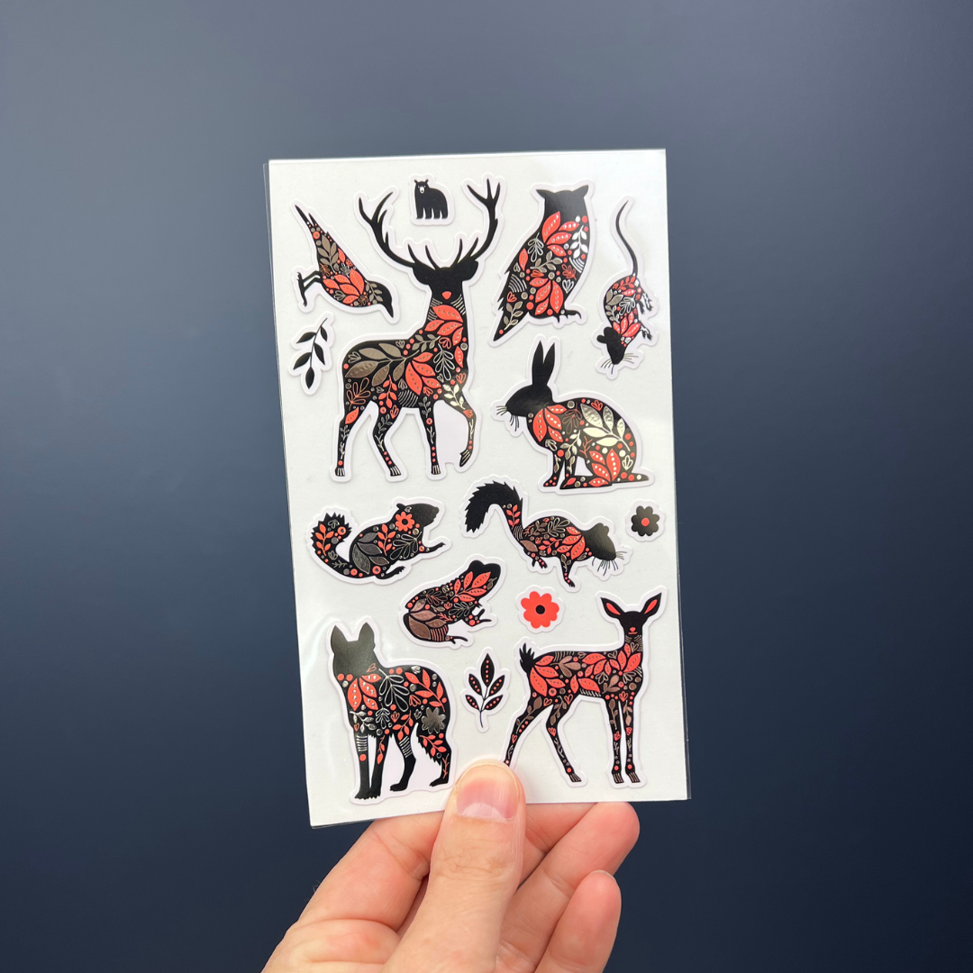 Four Bears Sticker Club - Floral Silhouettes