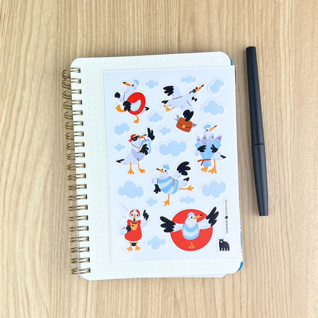 Four Bears Sticker Club - Seagull Shenanigans