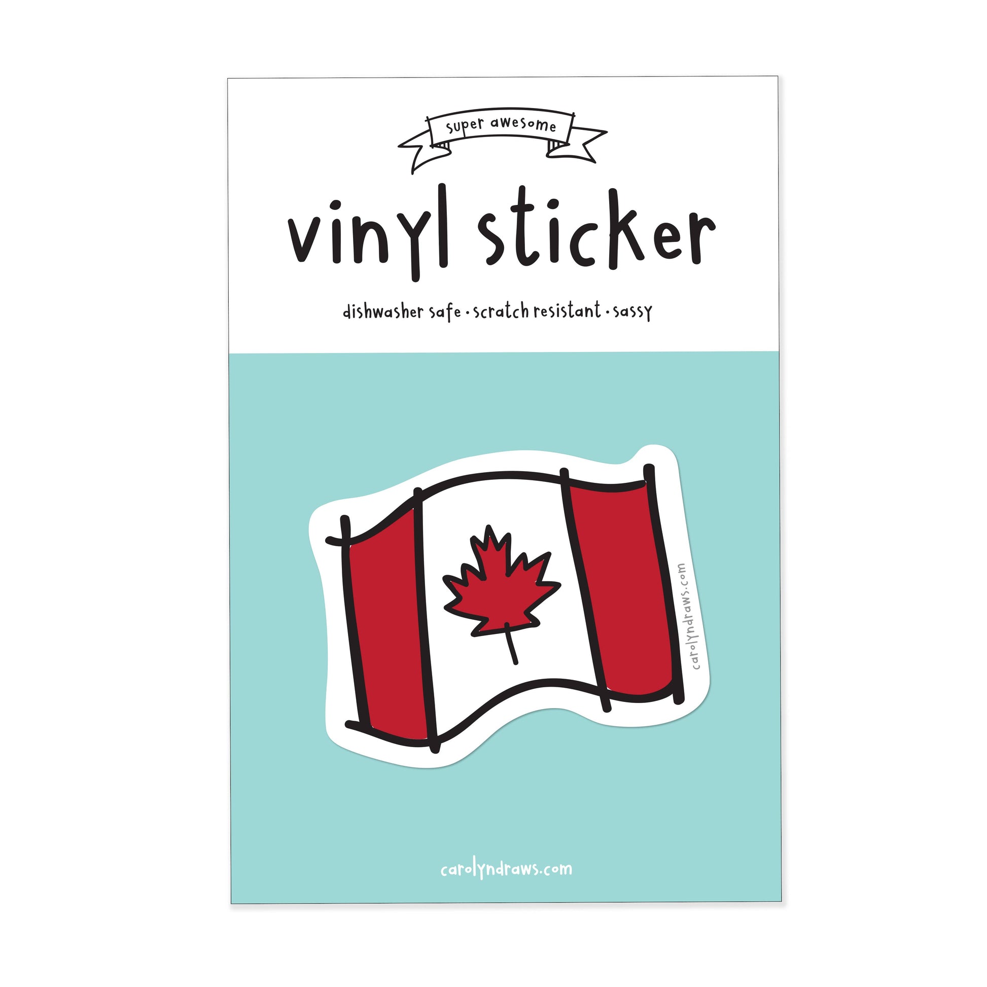 carolyndraws - Canada Flag Vinyl Sticker - Agricola Street Books