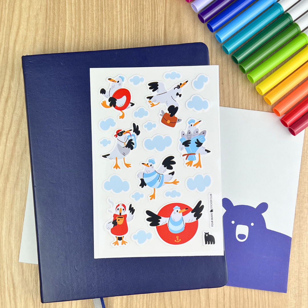 Four Bears Sticker Club - Seagull Shenanigans