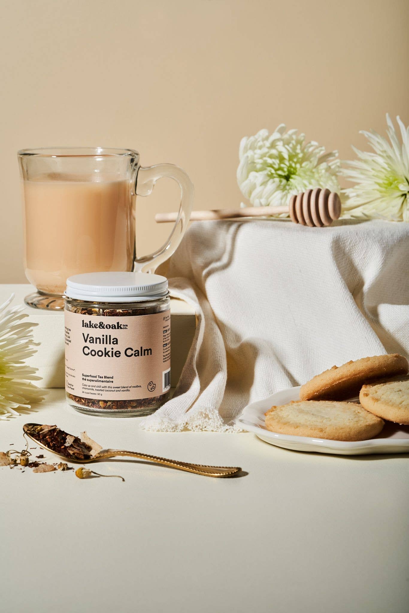 Lake & Oak Tea Co. - Vanilla Cookie Calm - Superfood Tea Blend - Agricola Street Books