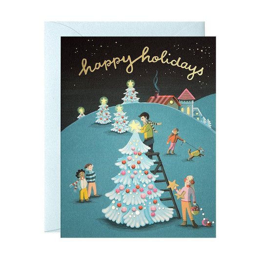 JooJoo Paper - Tree Decorating Greeting Card - Agricola Street Books