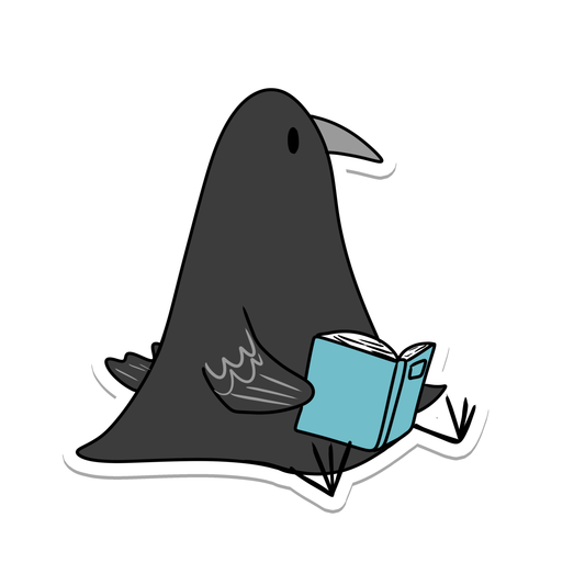 Rebel and Siren - Reading Raven | Animals | Books | Waterproof Sticker | 2.5" - Agricola Street Books