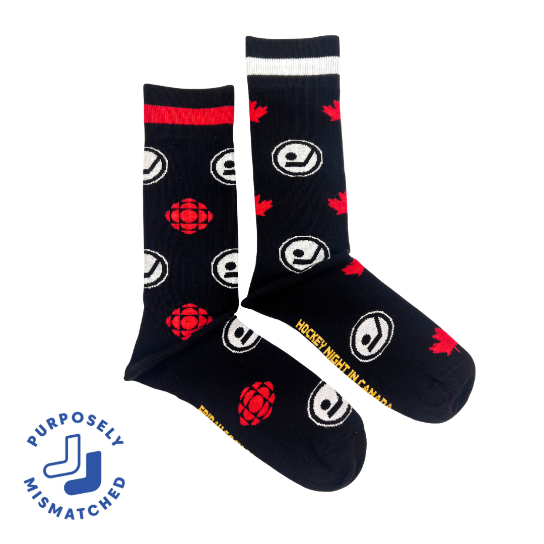 Friday Sock Co. - Men's CBC Hockey Night in Canada Logos Socks - Gift, Canada