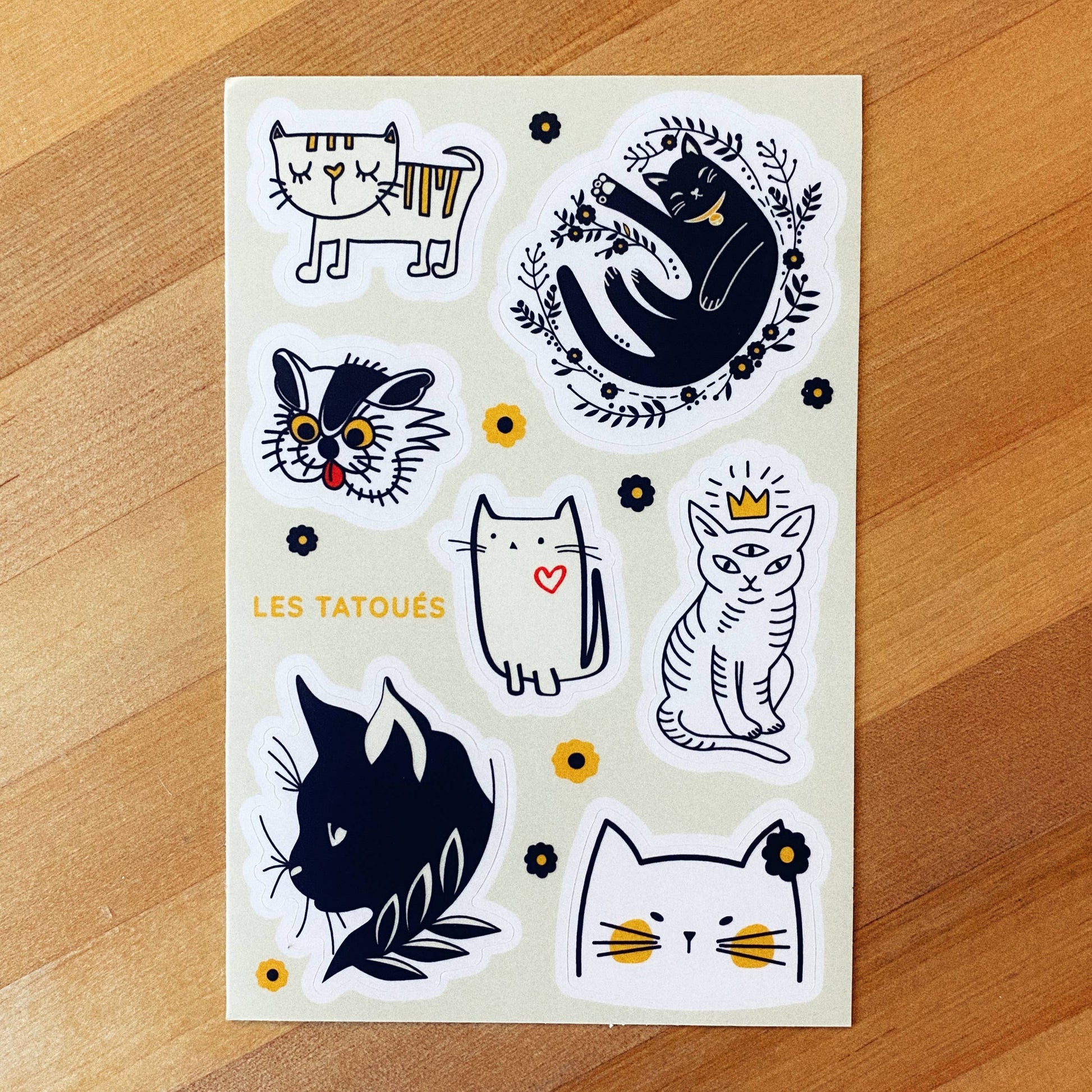 Les Tatoués - The cats stickers - Agricola Street Books