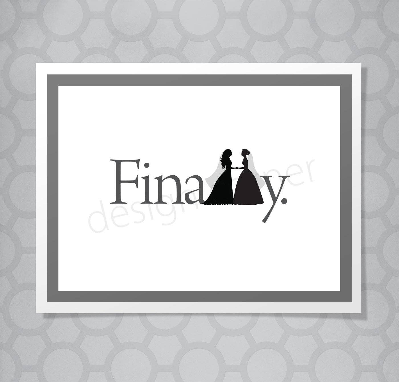 Design Corner - Finally same sex brides wedding or engagement card - Agricola Street Books