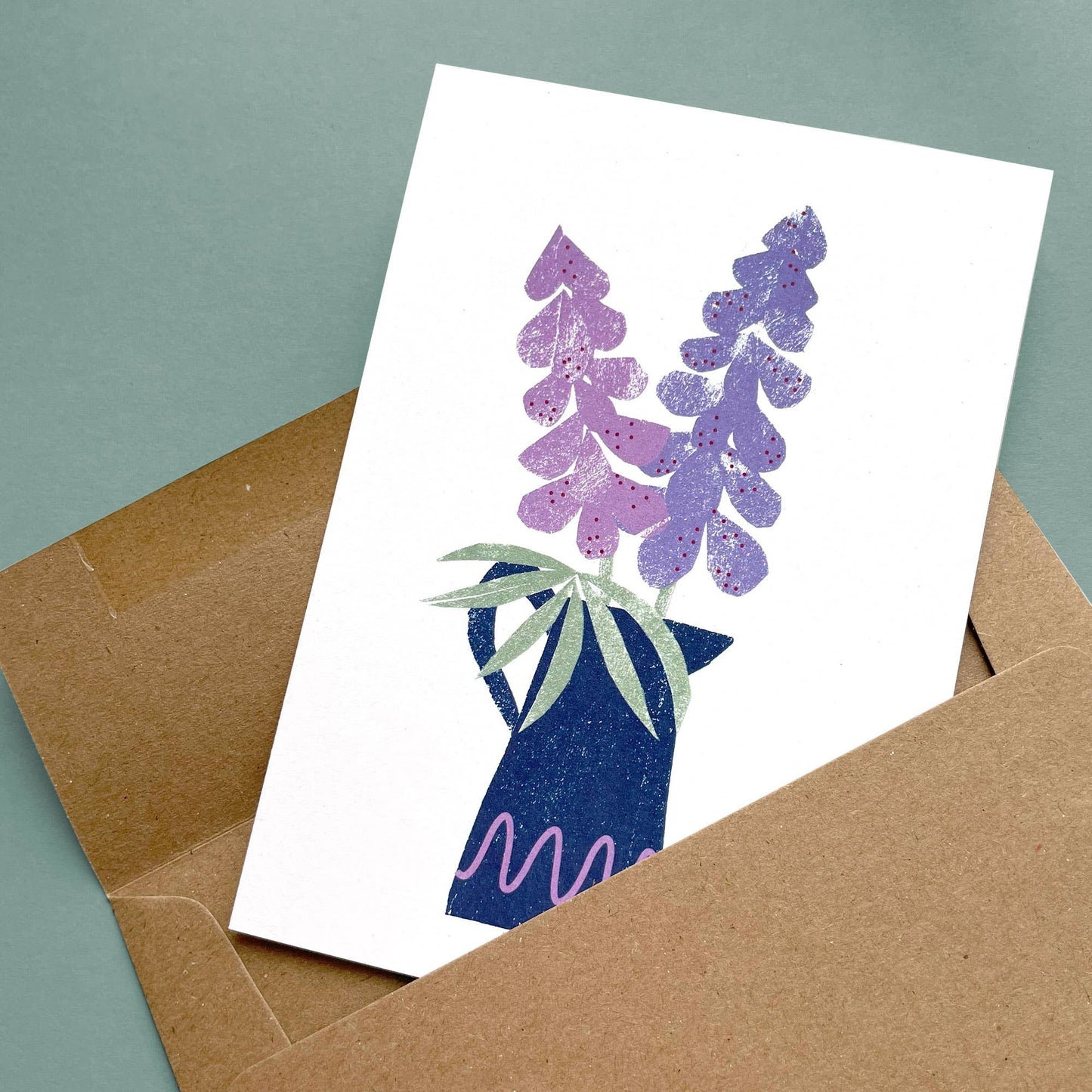 Kautzi Illustrations - Greeting Card Lupines - Agricola Street Books