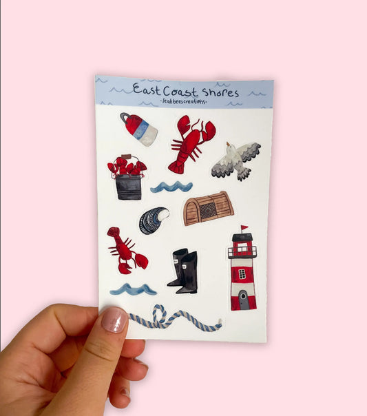 Leah Bees Creations - East Coast Shores — Vinyl Sticker Sheet