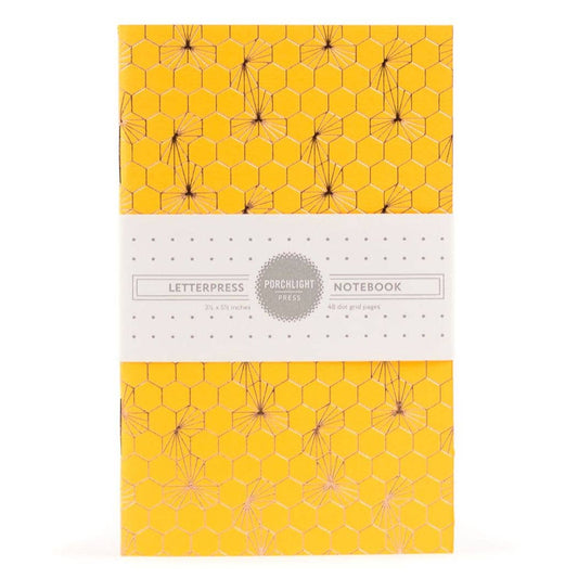 Porchlight Press Letterpress - Honeycomb Gold Foil Small - Notebook