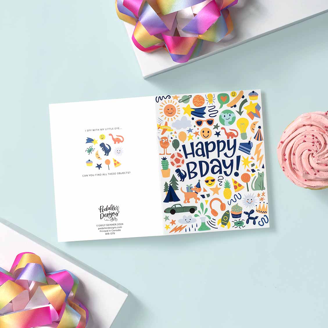 Pedaller Designs - Eye Spy Birthday Card for Kids - Agricola Street Books