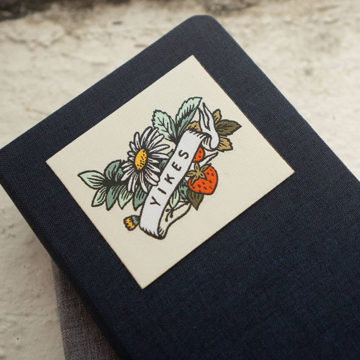 Stay Home Club - Patched Linen Notebook - Yikes