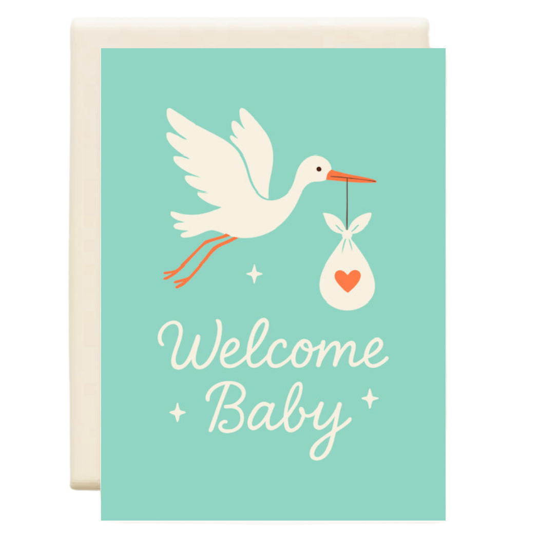 Inkwell Cards - Stork | New Baby Greeting Card
