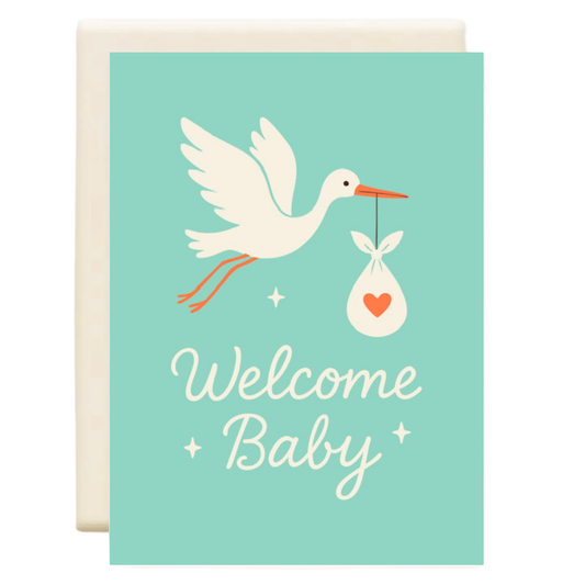 Inkwell Cards - Stork | New Baby Greeting Card