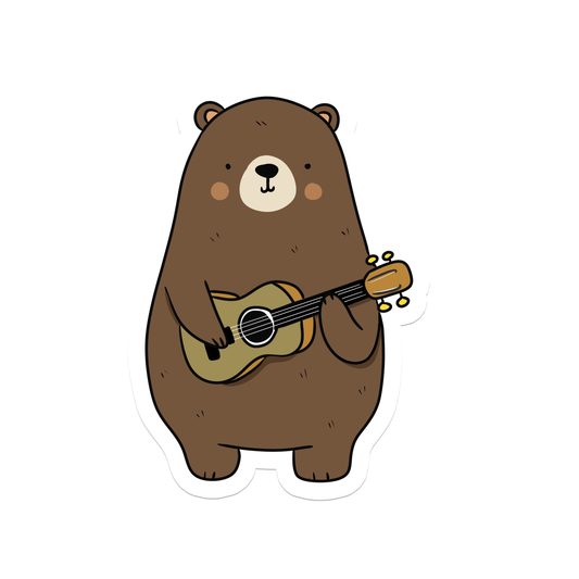 Rebel and Siren Stickers - Musical Bear | Animal | Waterproof Sticker | 3"