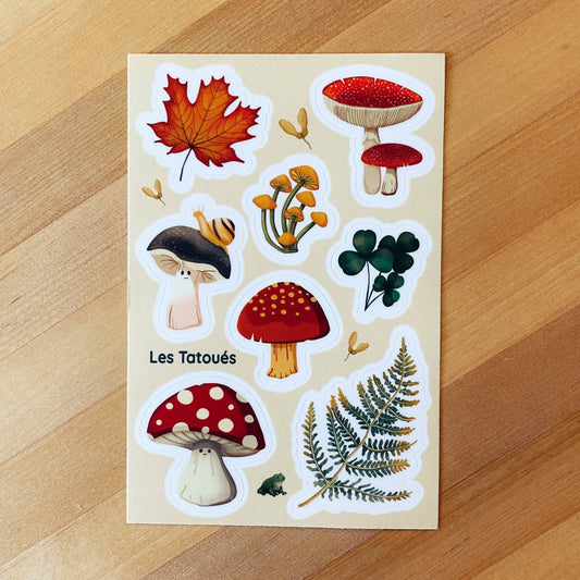 Les Tatoués - Mushrooms Stickers - Agricola Street Books