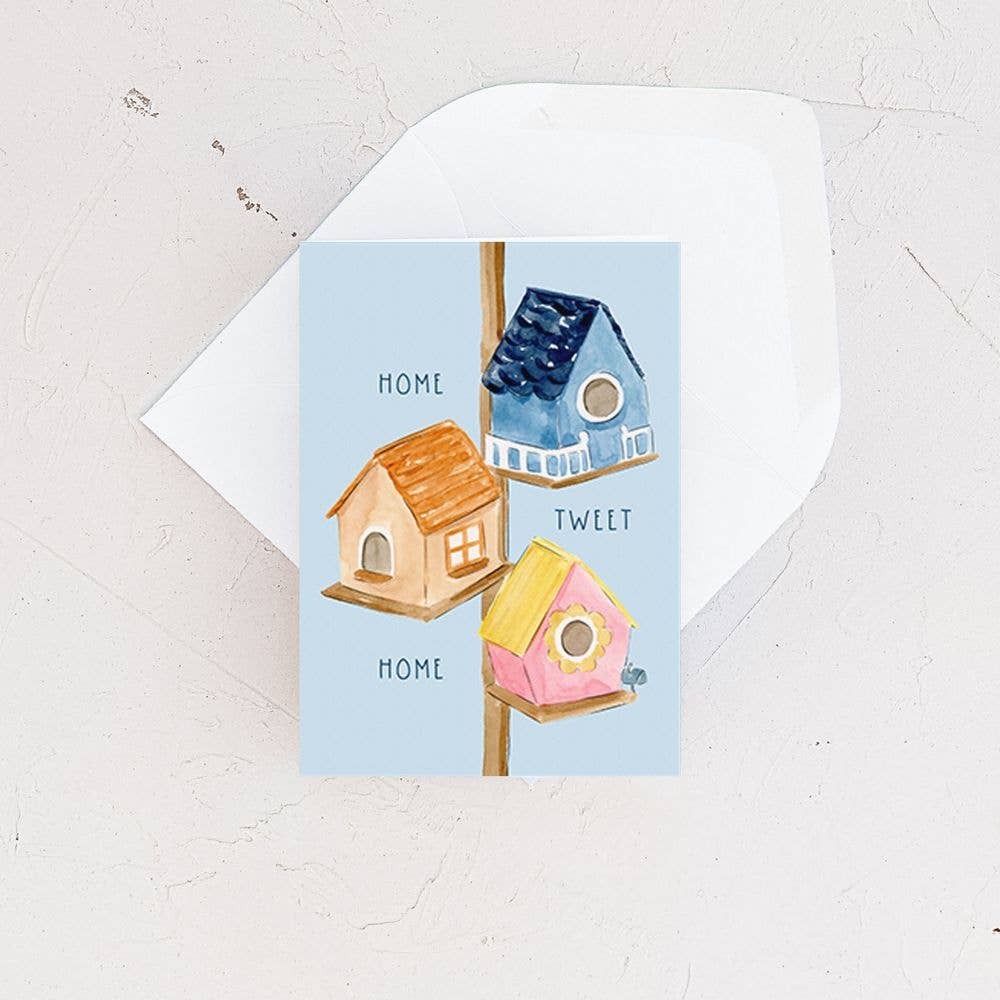 Almeida Illustrations - Mini Card - Home Tweet Home Enclosure Card | New Home - Agricola Street Books