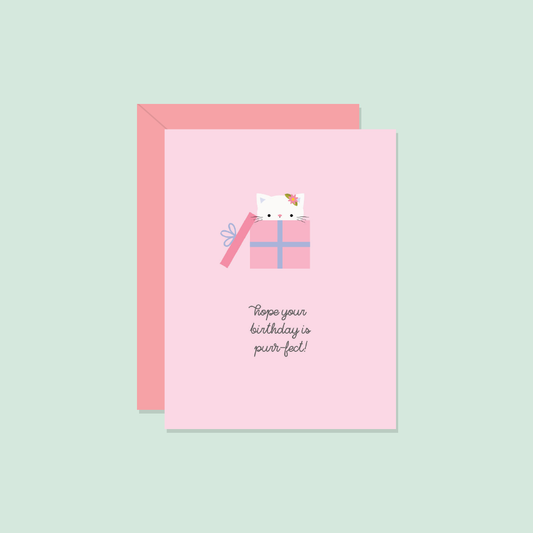 Paper Hearts™ - Purr-fect Birthday | Greeting Card - Agricola Street Books
